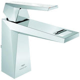 GROHE Allure Brilliant Private Collection Waschtisch-Einhandhebelmischer M-Size mit White Attica Griff, Chrom