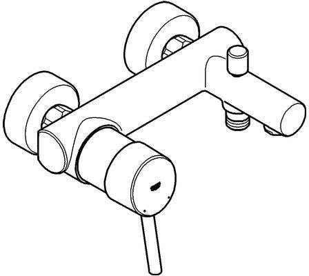 GROHE Concetto Einhand-Wannenbatterie für Wandmontage – eigensicher, chrom