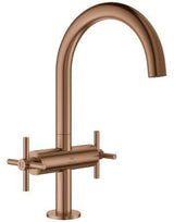 GROHE Atrio Waschtisch-Einlochbatterie L-Size mit Kreuzgriffen – chrom, EcoJoy, schwenkbarer Auslauf
