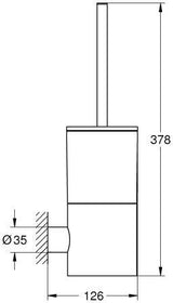 GROHE Atrio Toilettenbürstengarnitur – Wandmontage, verchromt, mit Mattglas-Einsatz