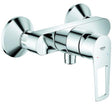 GROHE BauLoop Einhand-Brausebatterie Wandmontage Chrom 23633_1 – eigensicher, mit Temperaturbegrenzer