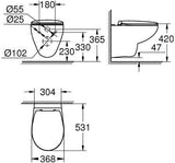 GROHE Wand-Tiefspül-WC-Set Bau Keramik 39351 mit WC-Sitz soft close alpinweiß – spülrandlos