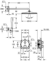 GROHE Grohtherm Unterputz-Duschsystem mit Rainshower Mono 310 und Thermostat, Chrom