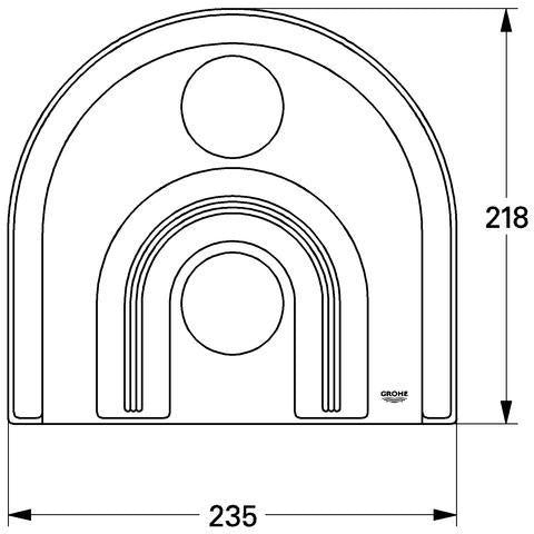 GROHE Rosette 47463 für Chiara THM-Fertigmontageset – 235 mm, chrom/mattchrom
