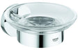GROHE Essentials Seifenschale mit Halter – Chrom, Glas, verdeckte Wandmontage