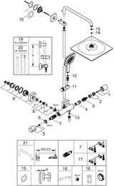 GROHE Rainshower SmartActive 310 Cube Duschsystem mit Thermostatbatterie – CoolTouch & EcoJoy
