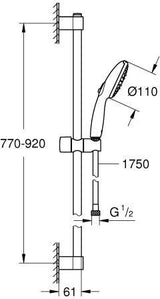 GROHE Tempesta 110 Brausestangenset 900 mm 3 Strahlarten Chrom
