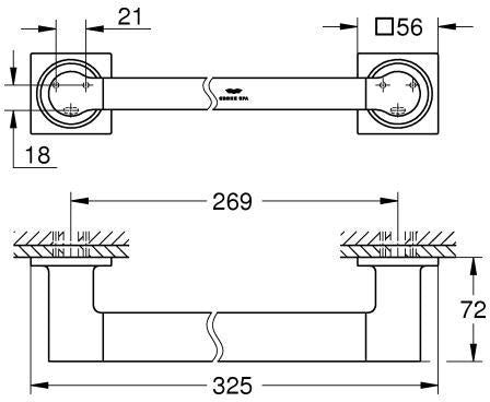 GROHE Wannengriff Allure 40955_1 Cool Sunrise gebürstet – Wandmontage, Metall, 269 mm Bohrabstand