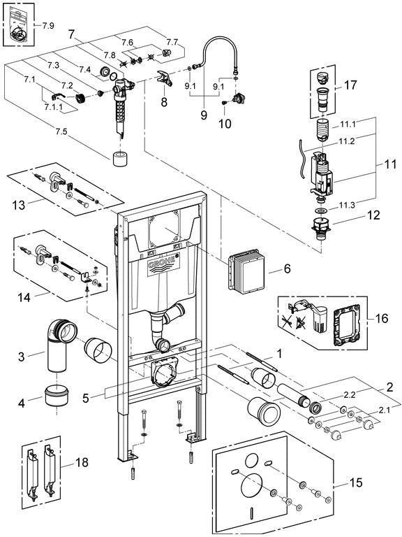 GROHE WC-Element Rapid SL 39002 mit Spülrohr für externe Geruchsabsaugung