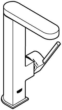 GROHE Plus Einhand-Waschtischbatterie L-Size mit Push-open Ablaufgarnitur und schwenkbarem Auslauf in Chrom