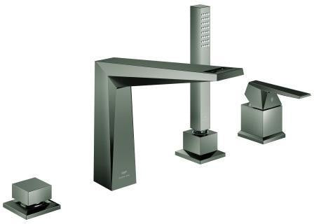 GROHE Allure Brilliant Private Collection 4-Loch-Wannenkombination mit Rändelstruktur-Griff – Chrom
