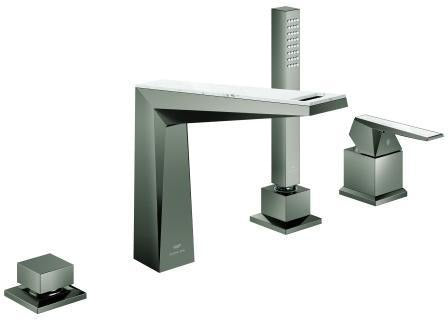 GROHE Allure Brilliant Private Collection 4-Loch-Wannenkombination mit White Attica Caesarstone Griff in Chrom