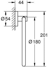GROHE Essentials Handtuchring – Metall verchromt, verdeckte Befestigung, schwenkbar