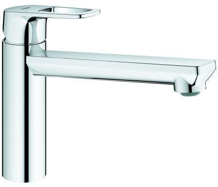 GROHE BauLoop Spültischbatterie mittelhoher Auslauf Chrom – Einhandmischer mit 140° Schwenkbereich