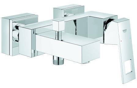 GROHE Eurocube Einhand-Wannenbatterie 23140 Wandmontage eigensicher Chrom – SilkMove & Rückflussverhinderer