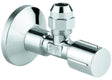 GROHE Eckventil 1/2x3/8'' mit Quetschverschraubung, Metallgriff und Schubrosette – Chrom