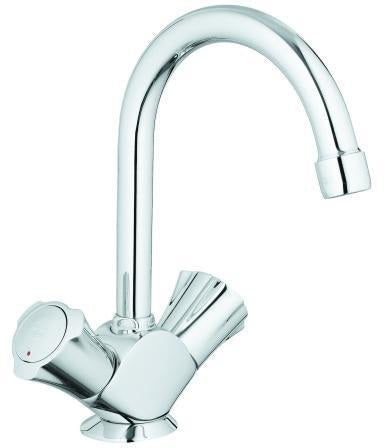 GROHE Costa 2-Griff-Waschtischbatterie mit Zugstangen-Ablaufgarnitur, chrom