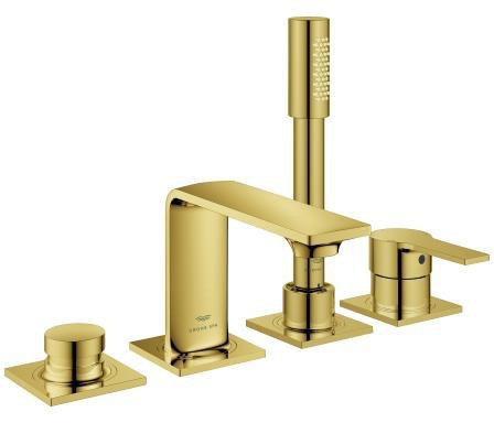 GROHE Allure 4-Loch-Einhand-Wannenbatterie cool sunrise gebürstet mit Duschgarnitur