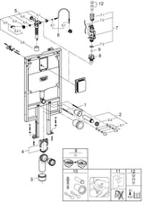 GROHE WC-Element Rapid SL 38994 mit Spülkasten 80 mm, Elementbreite 0,62 m
