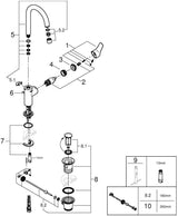 GROHE Eurosmart Einhand-Waschtischbatterie L-Size mit Zugstangen-Ablaufgarnitur, Chrom