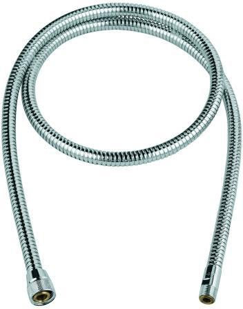 GROHE Metallbrauseschlauch 1400 mm mit Spiral-Optik und konischer Kupplung – Chrom