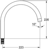 GROHE C-Auslauf 13043 chrom für Minta Einhand-Spültischbatterie, drehbar, Messing