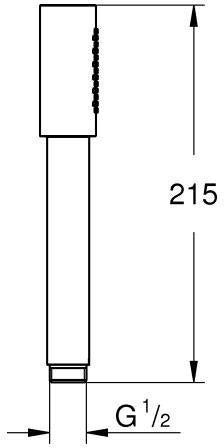 GROHE Rainshower Aqua Stick Handbrause – 1 Strahlart, Metall, 9,5 l/min, chrom