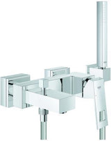 GROHE Eurocube Einhand-Wannenbatterie Wandmontage mit Brausegarnitur Euphoria Cube chrom