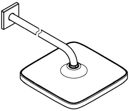GROHE Tempesta 250 Cube Kopfbrausenset 380 mm – 1 Strahl, Chrom, EcoJoy