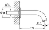 GROHE Atrio Wanneneinlauf Wandmontage – Auslauf mit Mousseur, Ausladung 171 mm, Chrom