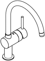 GROHE Minta Einhand-Spültischbatterie hard graphite gebürstet – C-Auslauf, schwenkbar, SilkMove
