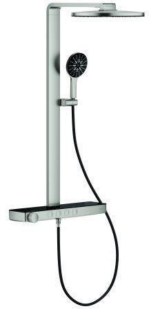 GROHE Rainshower Aqua Pure Duschsystem mit Thermostatbatterie, 360 mm Kopfbrause, Chrom
