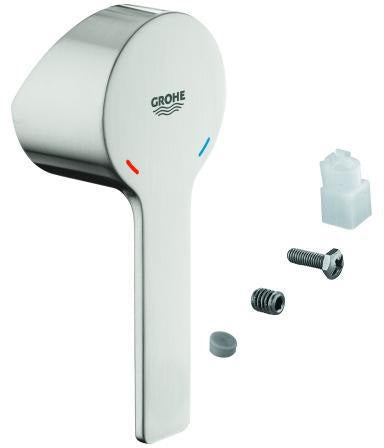 GROHE Hebel 46982 Chrom – Metallgriff für 35 mm Kartusche mit rot/blauer Temperaturanzeige