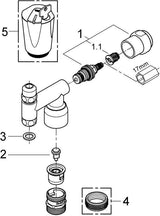 GROHE WAS-Ventil Eckfix 41033 DN10 mit Rückflussverhinderer und Rohrbelüfter, Chrom