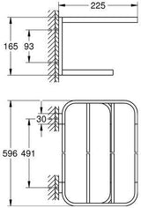 GROHE Selection Multi-Badetuchhalter 596 mm Chrom – 4+2 Stangen, verdeckte Befestigung