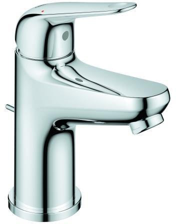GROHE Euroeco Einhand-Waschtischbatterie S-Size mit Push-open-Ablaufgarnitur, Chrom