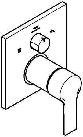 GROHE Allure Einhandbatterie Fertigmontageset – 3-Wege-Umstellung, cool sunrise gebürstet
