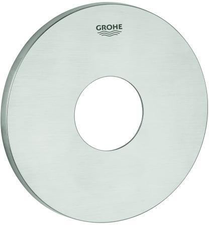 GROHE Rosette 48428 rund für EHM-Fertigmontagesets in Edelstahl-Optik supersteel
