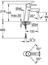 GROHE Concetto Einhand-Waschtischbatterie mittelhoch chrom – SilkMove & Water Saving