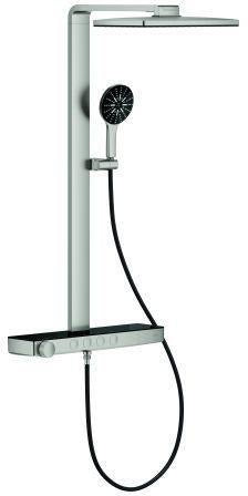 GROHE Rainshower Aqua Pure Duschsystem mit Thermostatbatterie, eckig, 15 l/min, chrom
