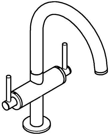 GROHE Atrio Waschtisch-Einlochbatterie L-Size satin graphite mit EcoJoy und Push-open Ablaufgarnitur