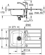 GROHE Spülen-Bundle K200 Edelstahlspüle mit Eurosmart Küchenarmatur chrom