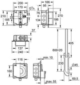 GROHE WC-Druckspüler 37048 Wandeinbau DN20 mit Anschluss für Magnetventil