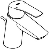 GROHE Eurosmart Einhand-Waschtischbatterie S-Size geneigt chrom mit Zugstangen-Ablaufgarnitur