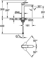 GROHE Cubeo Einhand-Waschtischbatterie XL-Size glatter Körper chrom