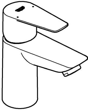 GROHE BauEdge Einhand-Waschtischbatterie S-Size mit Push-Open Ablaufgarnitur und 3,5 l/min Low Flow