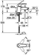 GROHE Eurosmart Einhand-Wannenbatterie 33412_3 – Eco-Override-Stop, Chrom