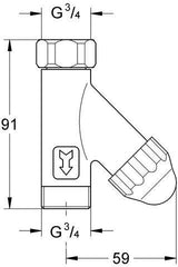 GROHE WAS-Schrägfilter 41275 DN20 bis 80°C mit Klarsicht-Kappe, chrom – Eggemann Serie