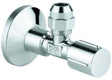 GROHE Eckventil 1/2x3/8'' mit Quetschverschraubung, Schubrosette & Metallgriff – Chrom