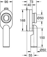 GROHE Urinal-Absaugeformstück 39733 – vertikaler Abgang für Urinal-Siphon